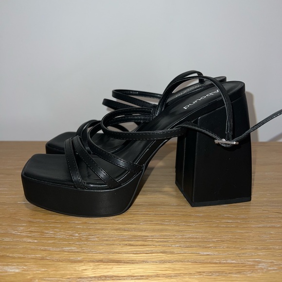 Abound Shoes - Abound Black Platform Strappy Heels